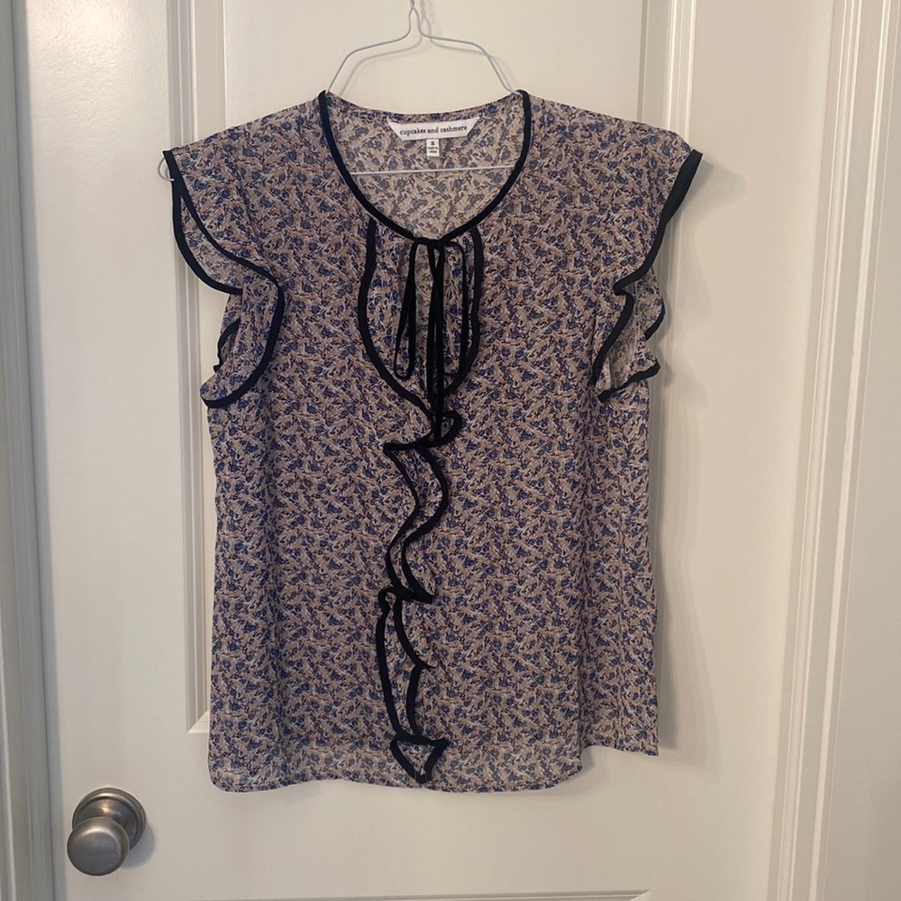 Cupcakes & Cashmere Printed Blouse